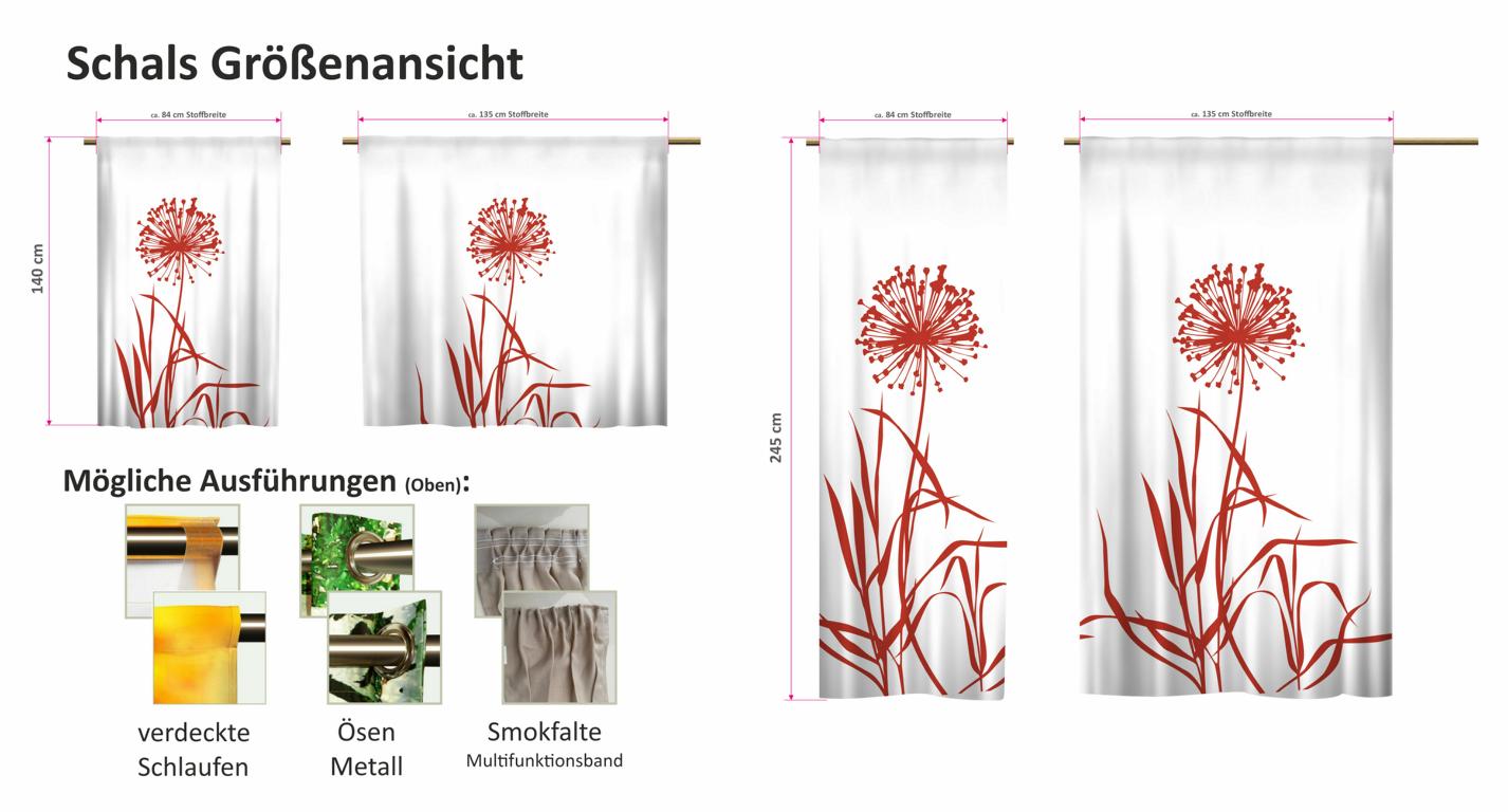 Vorhang Schal Ösenschal Wunschvorhang Pfeffer